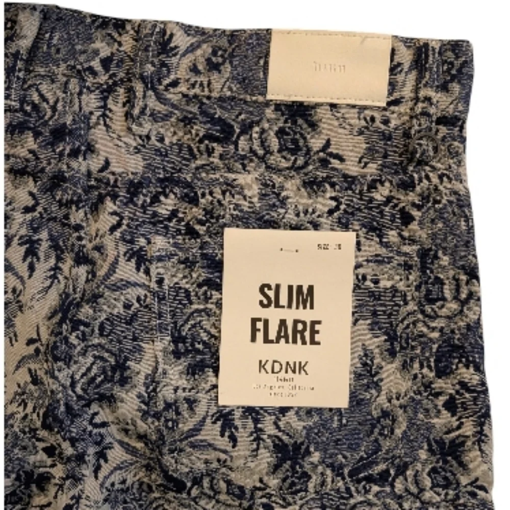 KDNK Tapestry Fringe Slim Flare Jeans Size 30 New